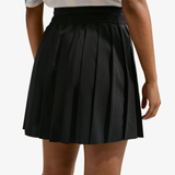 womens nike sportswear mid rise pleated skirt (black/black)