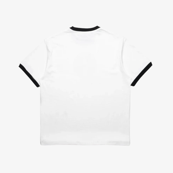 mens pleasures cat heavyweight ringer s/s tee (white)