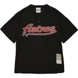 mens mitchell and ness lance berkman batting practice jersey (black/red)