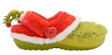 mens crocs x the grinch classic lined clog (green/red)