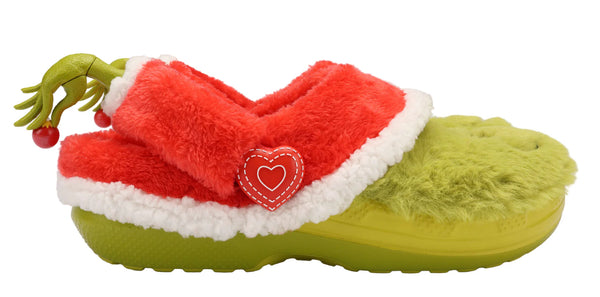 mens crocs x the grinch classic lined clog (green/red)