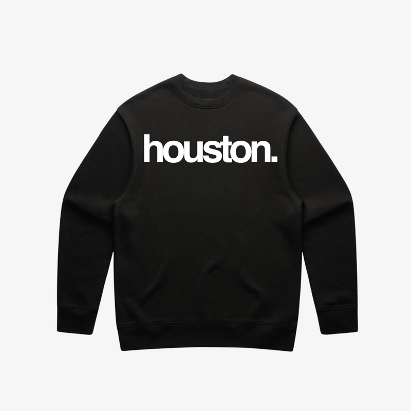 mens premiumgoods. houston. crewneck (black/white)