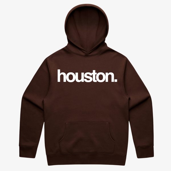 mens premiumgoods. houston. pullover hoodie (chestnut/white)