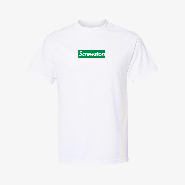 mens ridin' dirty screwpreme s/s tee (white/green)