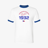 mens premiumgoods. 1932 s/s ringer tee (white/royal)