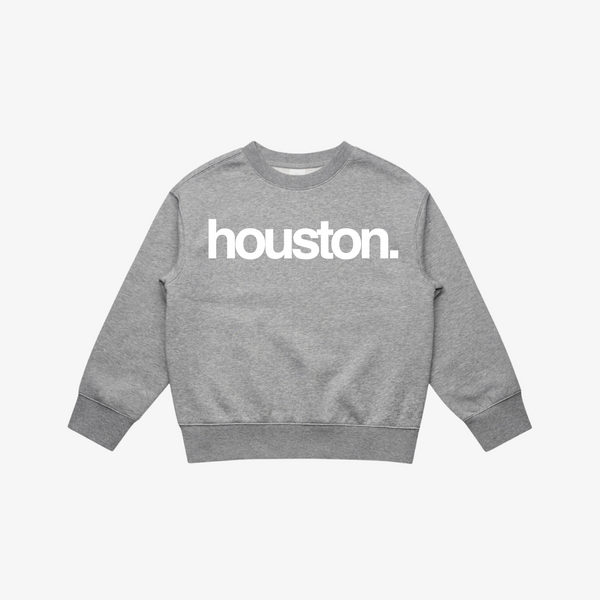 juniors premiumgoods. houston. crewneck (heather grey/white)