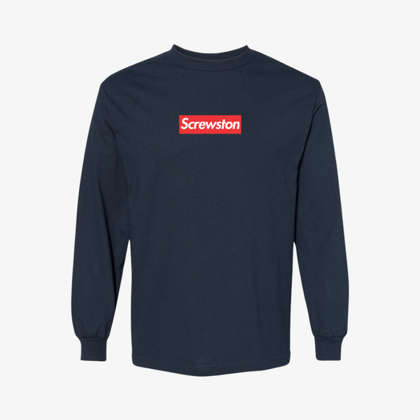 mens ridin' dirty screwpreme l/s tee (navy/red)