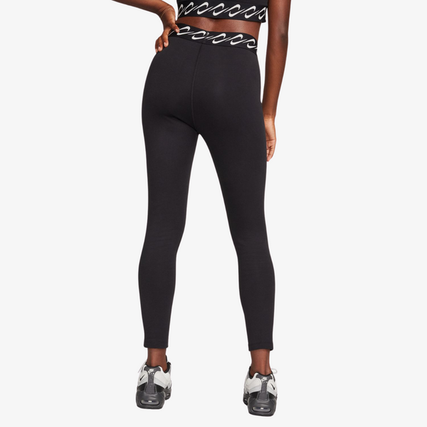 womens nike sportswear classic swoosh high-waisted 7/8 leggings (black)