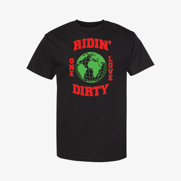 mens ridin' dirty one love logo s/s tee (black)