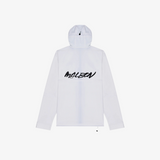 mens malbon x futura tag shell hooded zip jacket (white)