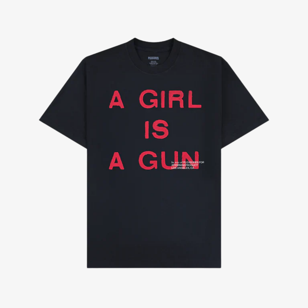 mens pleasures girl is a gun s/s tee (black)