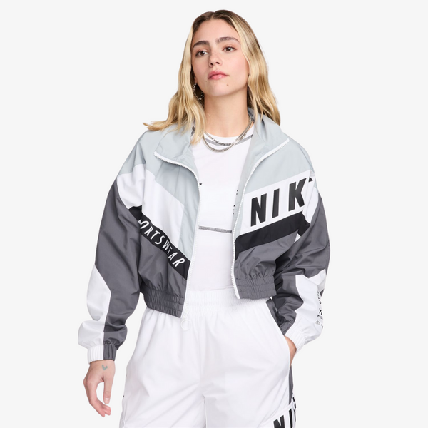 womens nike sportswear jacket (iron grey/light pumice)