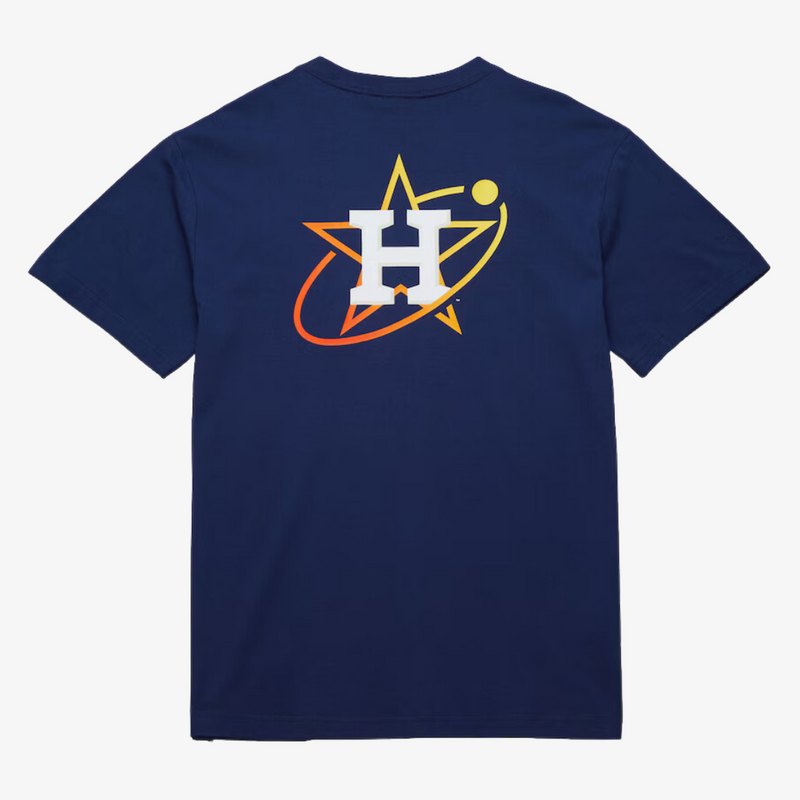 mens mitchell and ness houston astros city connect tee (navy/orange)