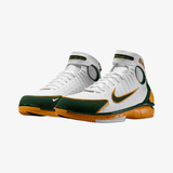 mens nike air zoom huarache (white/deep forest-canyon gold)