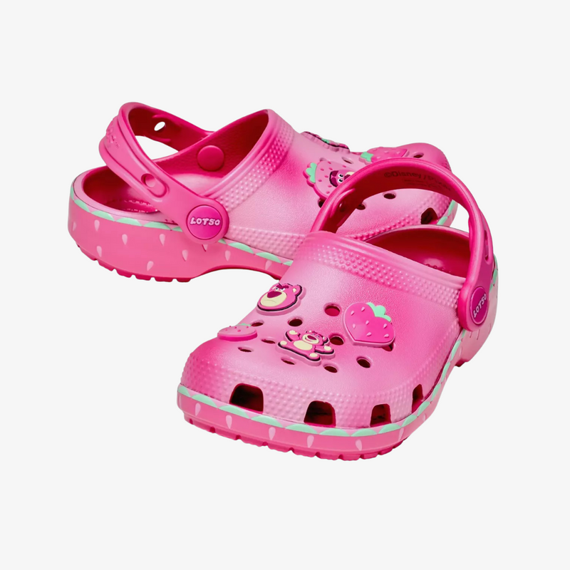 preschool crocs x pixar lotso classic clog (pink)