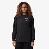 womens jordan flight oversized l/s tee (off noir)
