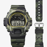 casio g-shock digital 6900 series watch (camo/gold)