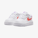 toddler nike force 1 low (white/bright violet)