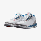 mens jordan 3 retro "true blue" (white/fire red-true blue)