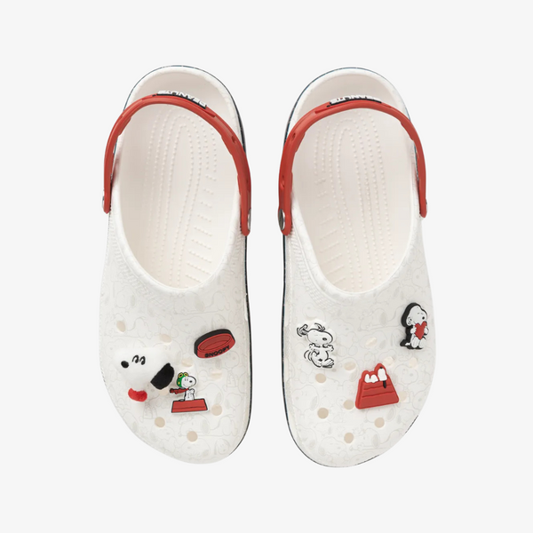mens crocs peanut classic clog (white/black)