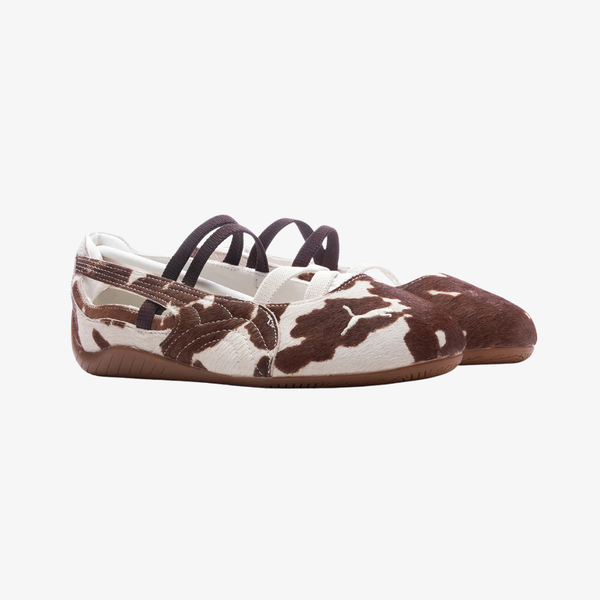 womens puma speedcat ballet cow (chocolate/warm white)
