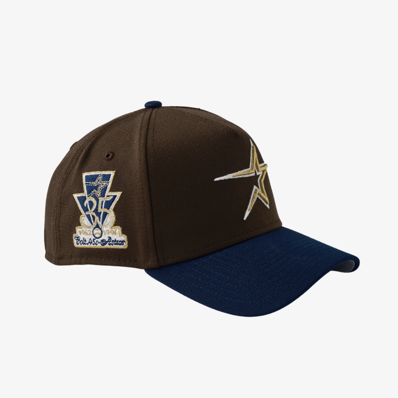 new era x premiumgoods. houston astros 9forty a-frame (walnut/navy)