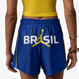 womens jordan brooklyn knit brazil shorts (old royal/yellow pulse)
