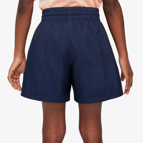 kids nike sportswear club 4.5" woven shorts (midnight navy/white)