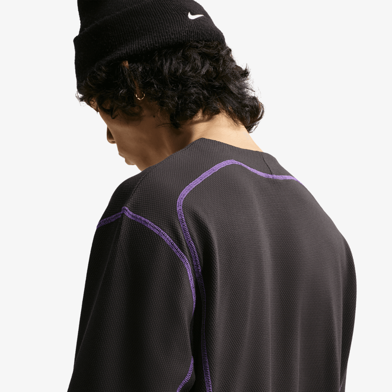 mens nike project f.r.o.g. bubble waffle l/s top (black/hyper grape/at ...