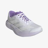womens adidas adizero evo sl (cloud white/purple tint)