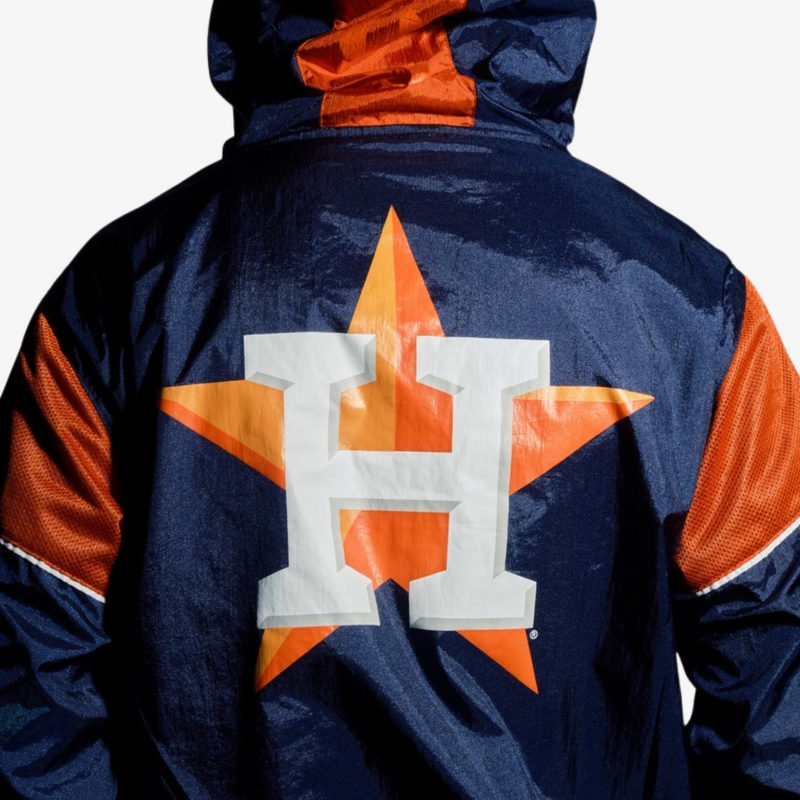 mens mitchell and ness houston astros current logo anorak (navy/orange)