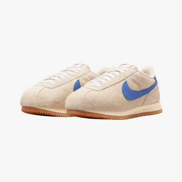 womens nike cortez vintage suede (sand drift/game royal)