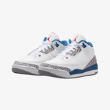 preschool jordan 3 retro "true blue" (white/fire red-true blue)