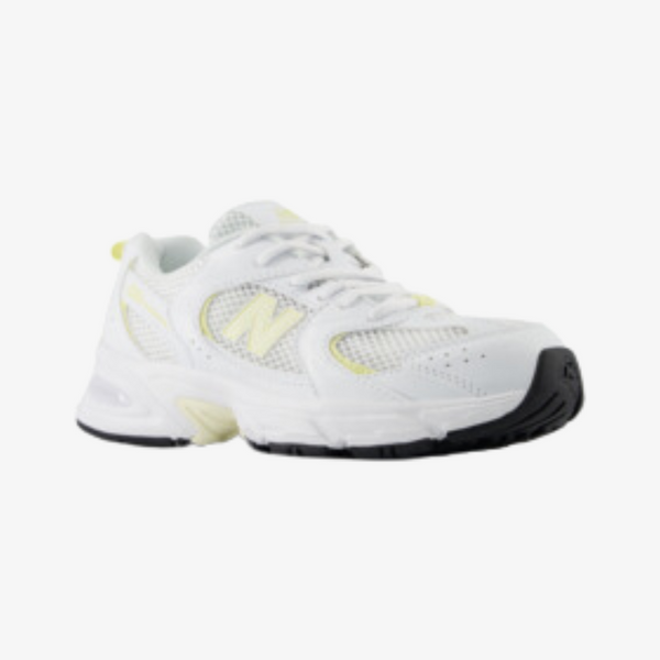 gradeschool new balance 530 (white/yellow)