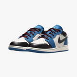 gradeschool jordan 1 low se (true blue/black-university red)