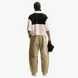 womens nike sportswear oversized s/s polo (black/chalk)