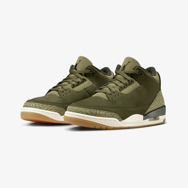 mens jordan 3 retro (medium olive)