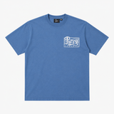 mens parra records s/s tee (blue)