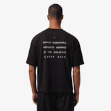 mens jordan script flight s/s tee (black/red)
