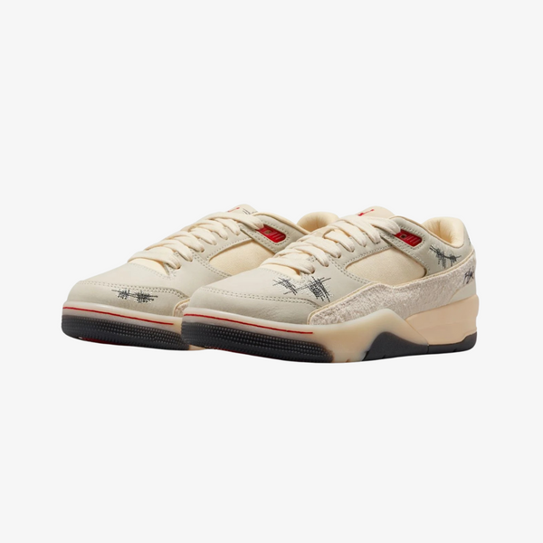 womens jordan flight court x tela (coconut milk/varsity red)