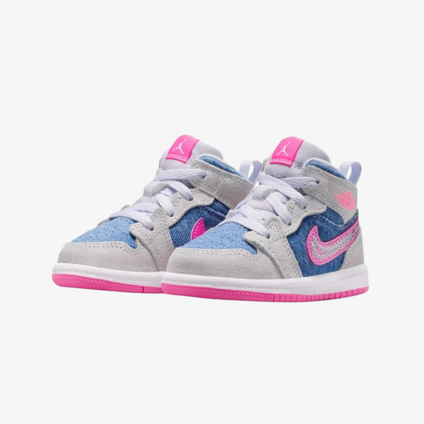 toddler jordan 1 mid se (cobalt bliss/pink glow)