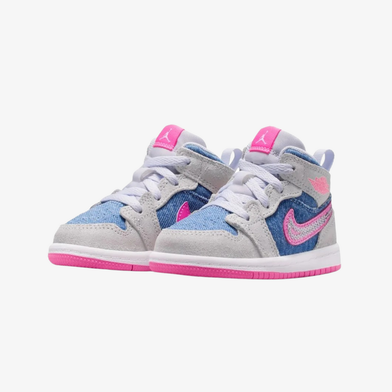 toddler jordan 1 mid se (cobalt bliss/pink glow)