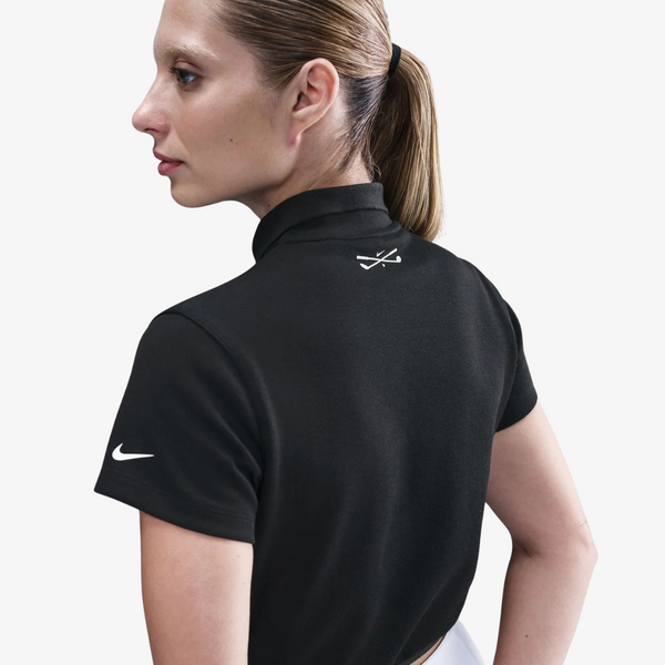 womens nike s/s golf polo (black/sail)