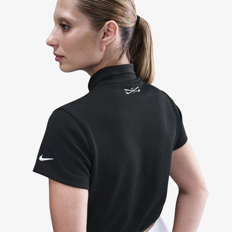 womens nike s/s golf polo (black/sail)