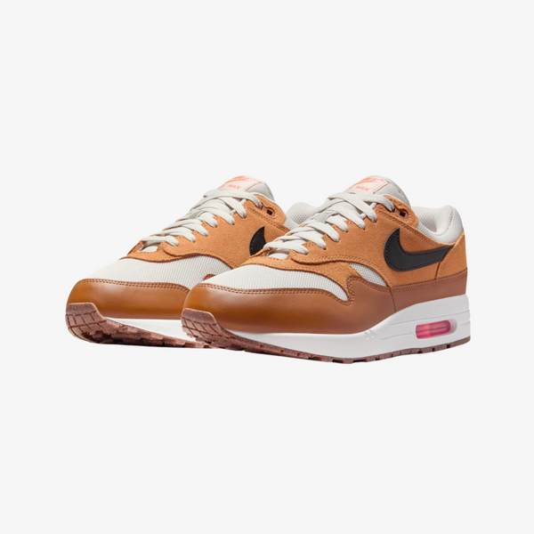 mens nike air max 1 (light bone/black/flax)