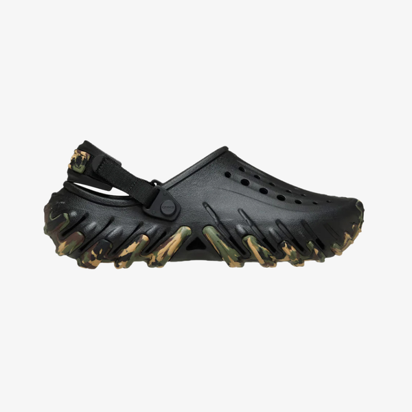 mens crocs echo camo ro clog (black)