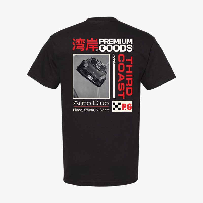 mens pg auto club tee "midnight club" (black)