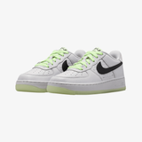 gradeschool nike air force 1 low (photon dust/black barely volt)