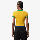 womens jordan brasil crop s/s tee (varsity maize/lucky green)