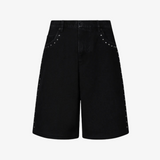 mens pleasures x daft punk lucky studded jorts (black)